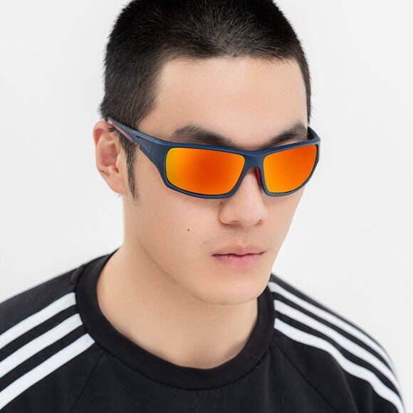 Orange Mirror Flash Polarized Sports Sunglasses - Picture 7 of 7